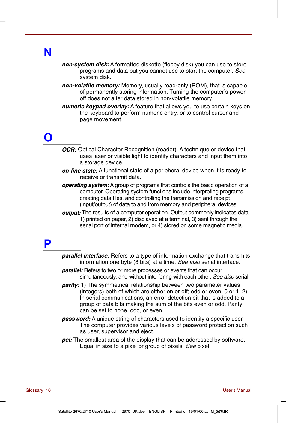 Toshiba Satellite 2670 User Manual | Page 172 / 182