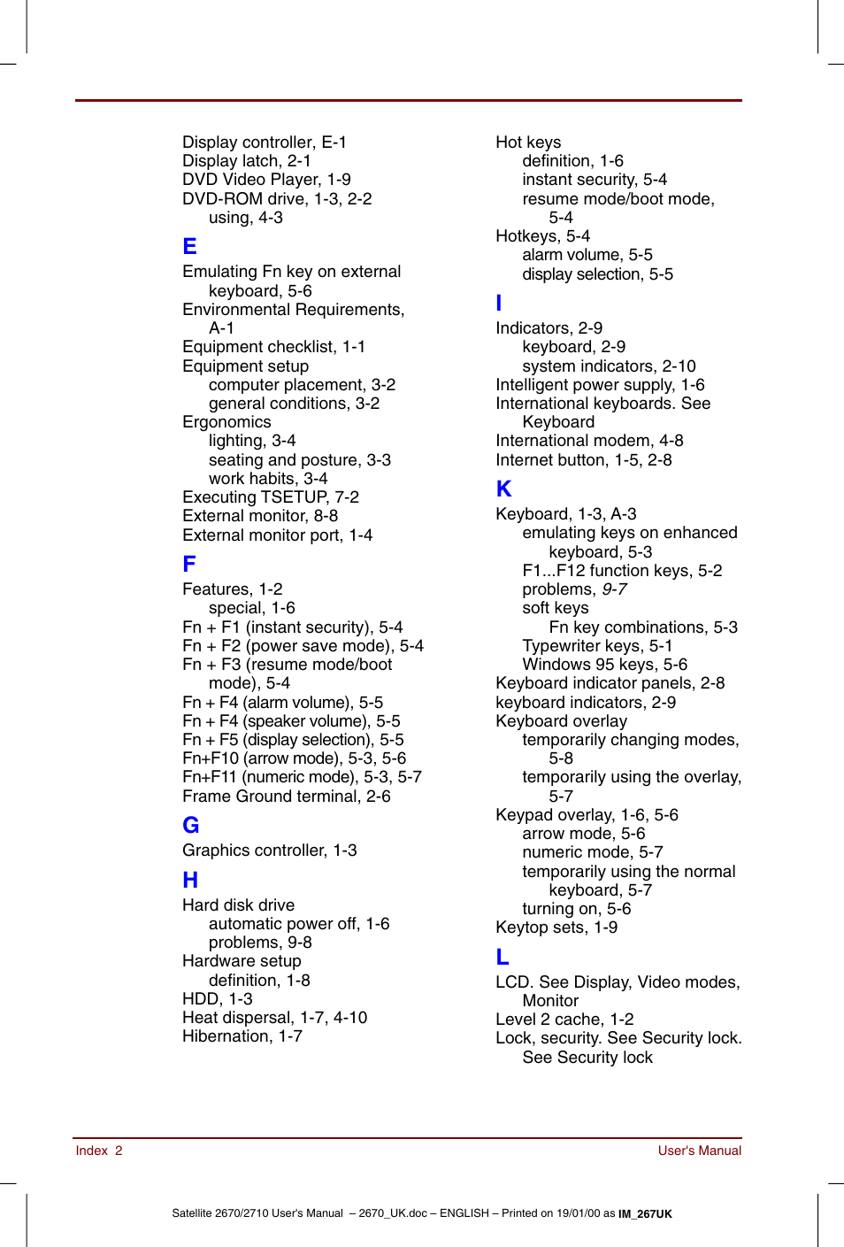 Toshiba Satellite 2670 User Manual | Page 178 / 182