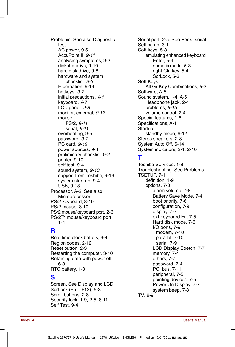 Toshiba Satellite 2670 User Manual | Page 180 / 182