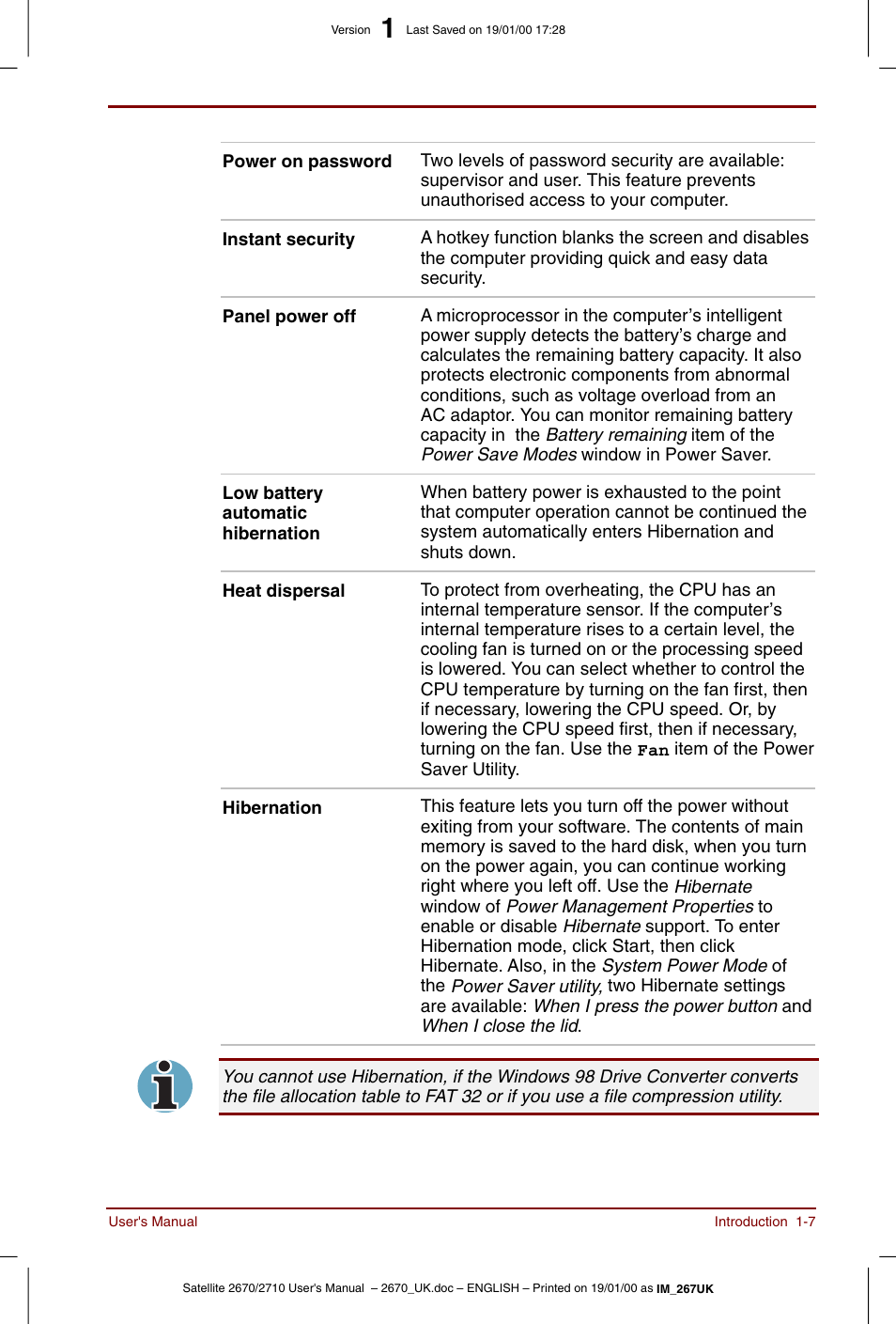 Toshiba Satellite 2670 User Manual | Page 23 / 182