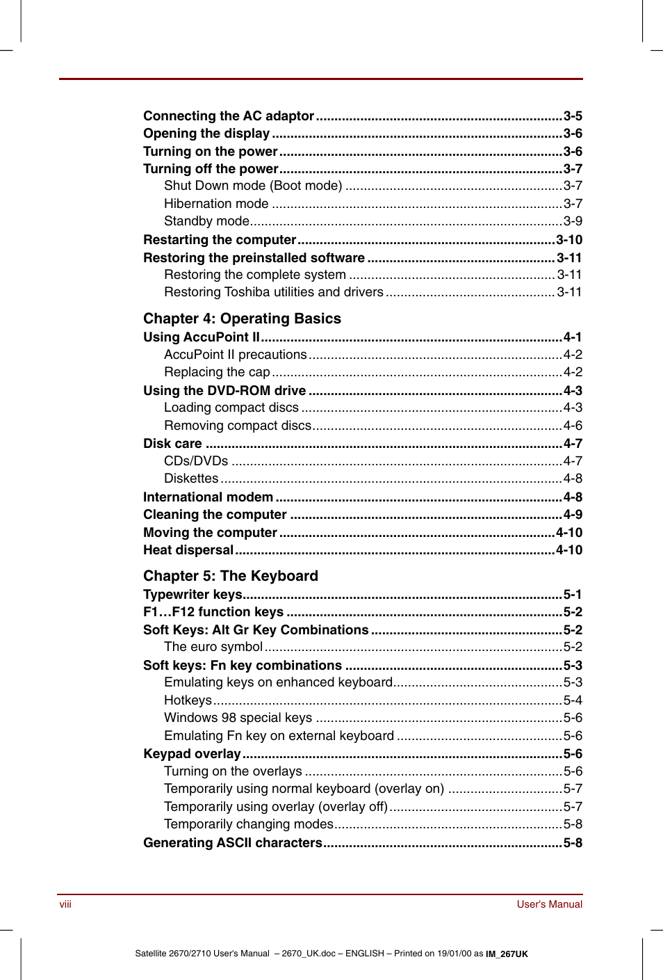 Toshiba Satellite 2670 User Manual | Page 8 / 182