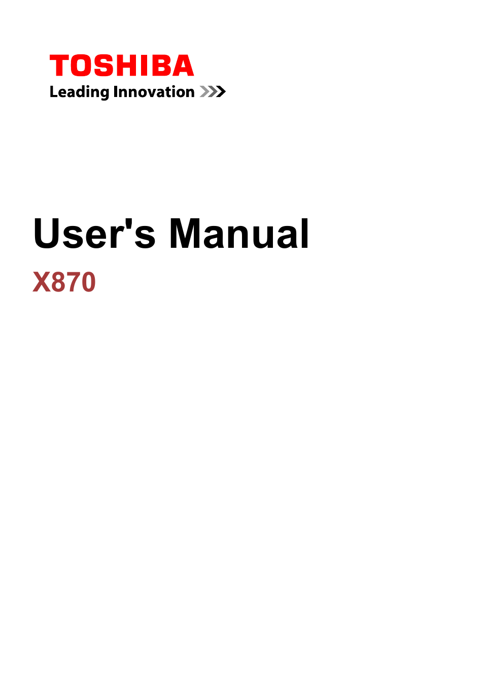 Toshiba Qosmio X870 User Manual | 164 pages