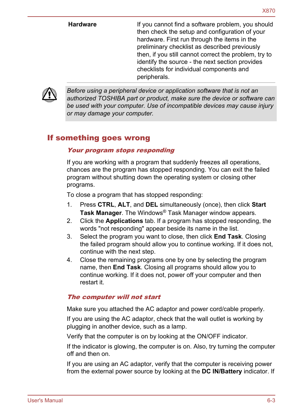 If something goes wrong | Toshiba Qosmio X870 User Manual | Page 132 / 164