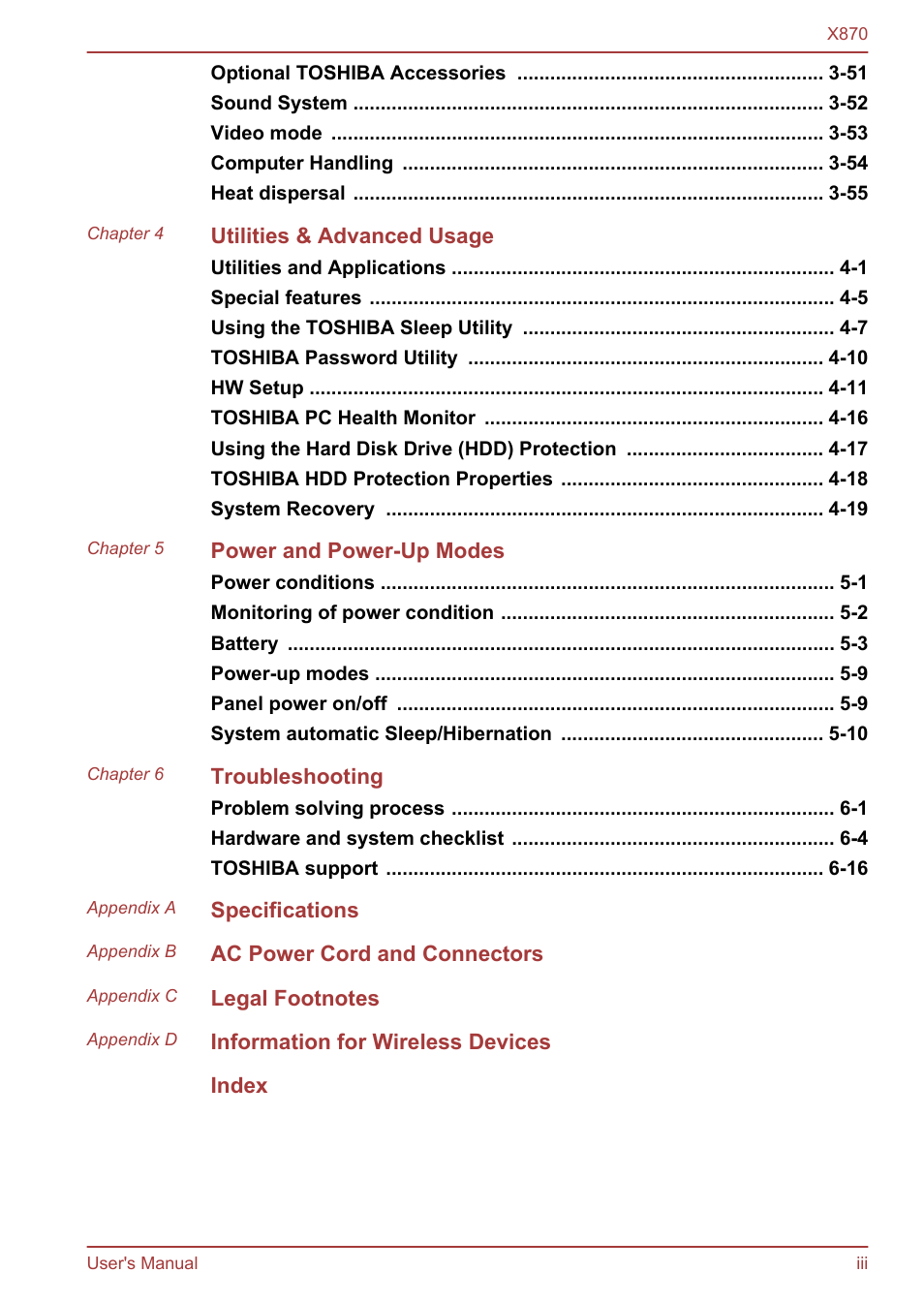 Toshiba Qosmio X870 User Manual | Page 3 / 164