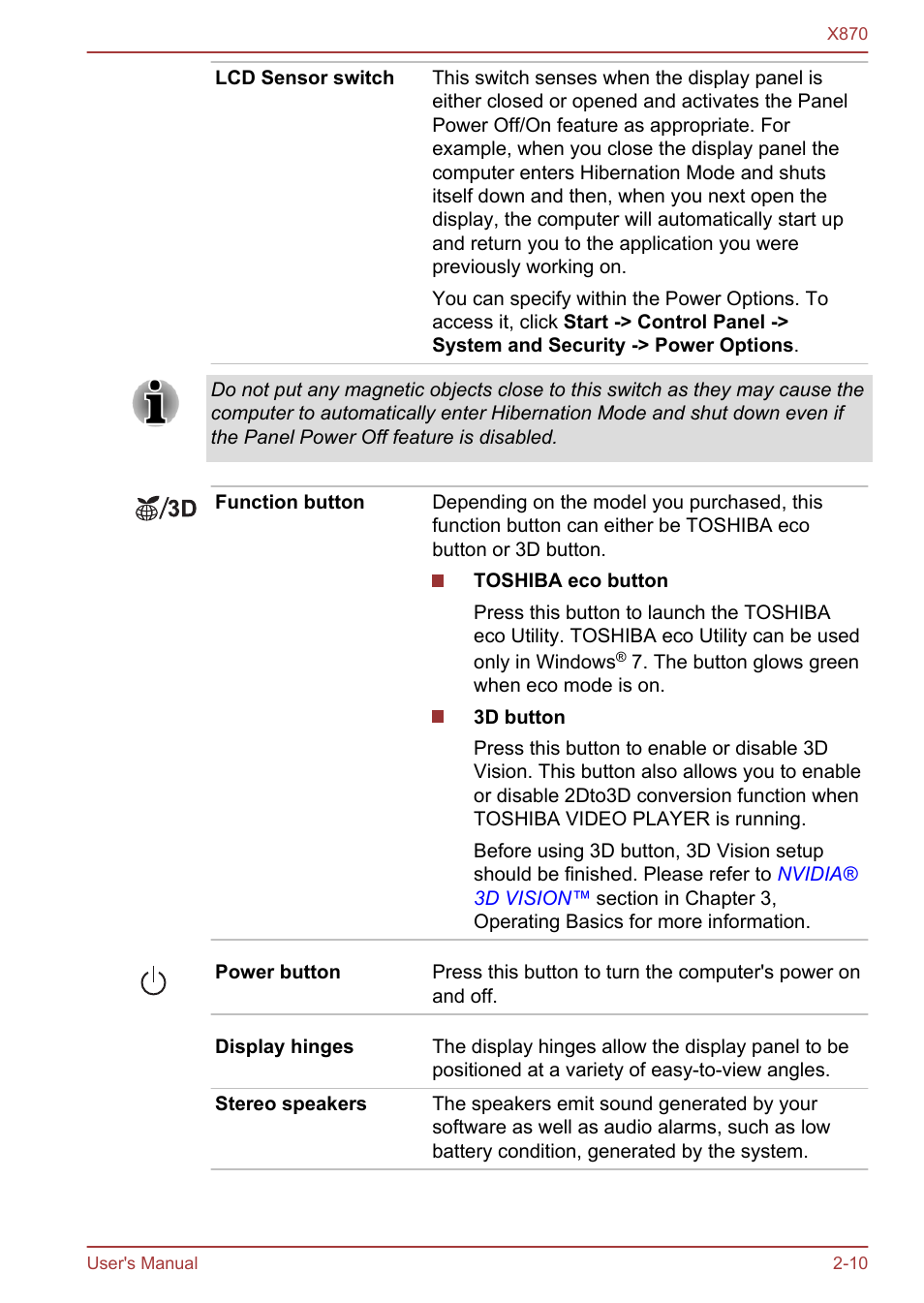 Toshiba Qosmio X870 User Manual | Page 36 / 164