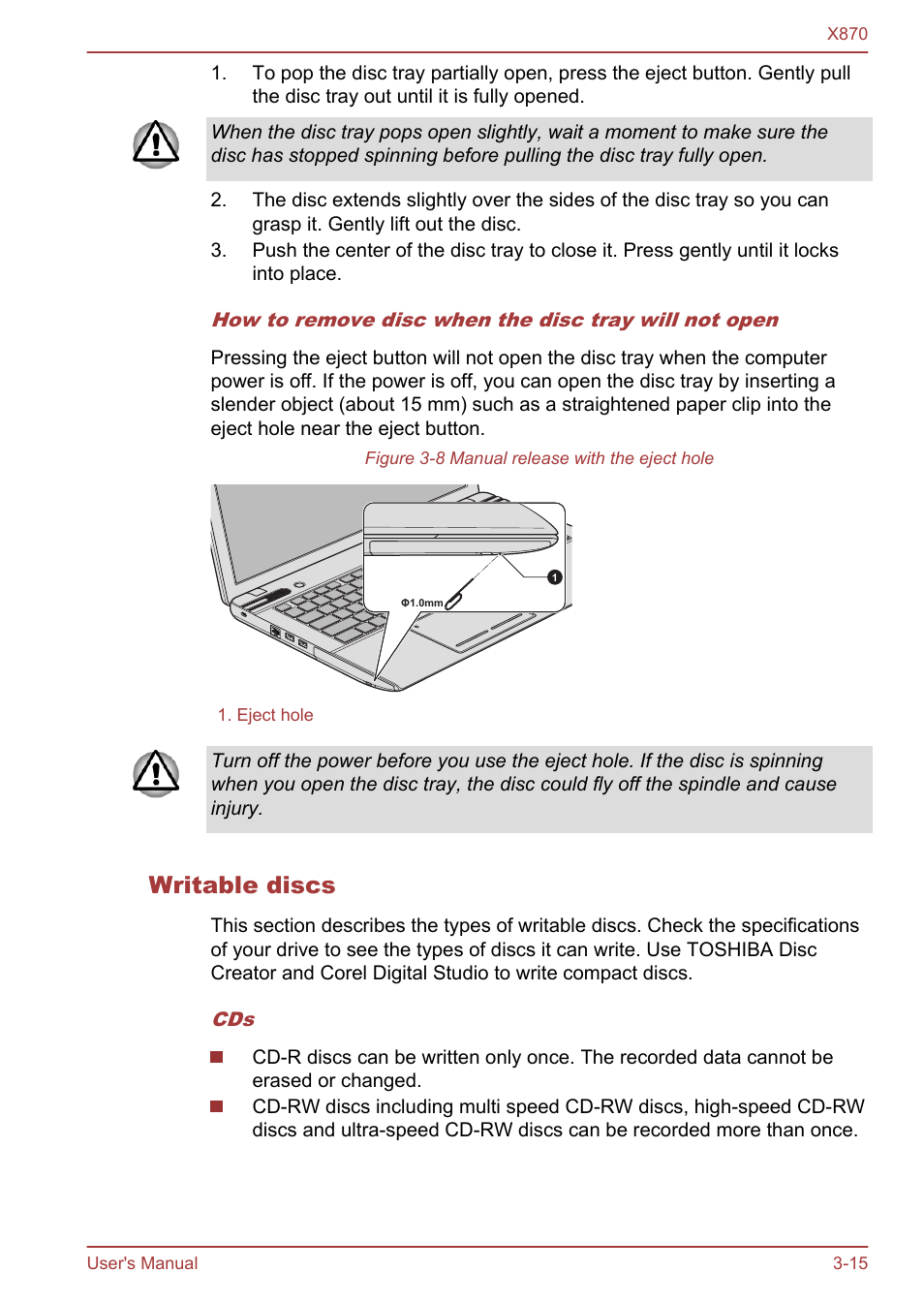 Writable discs | Toshiba Qosmio X870 User Manual | Page 56 / 164