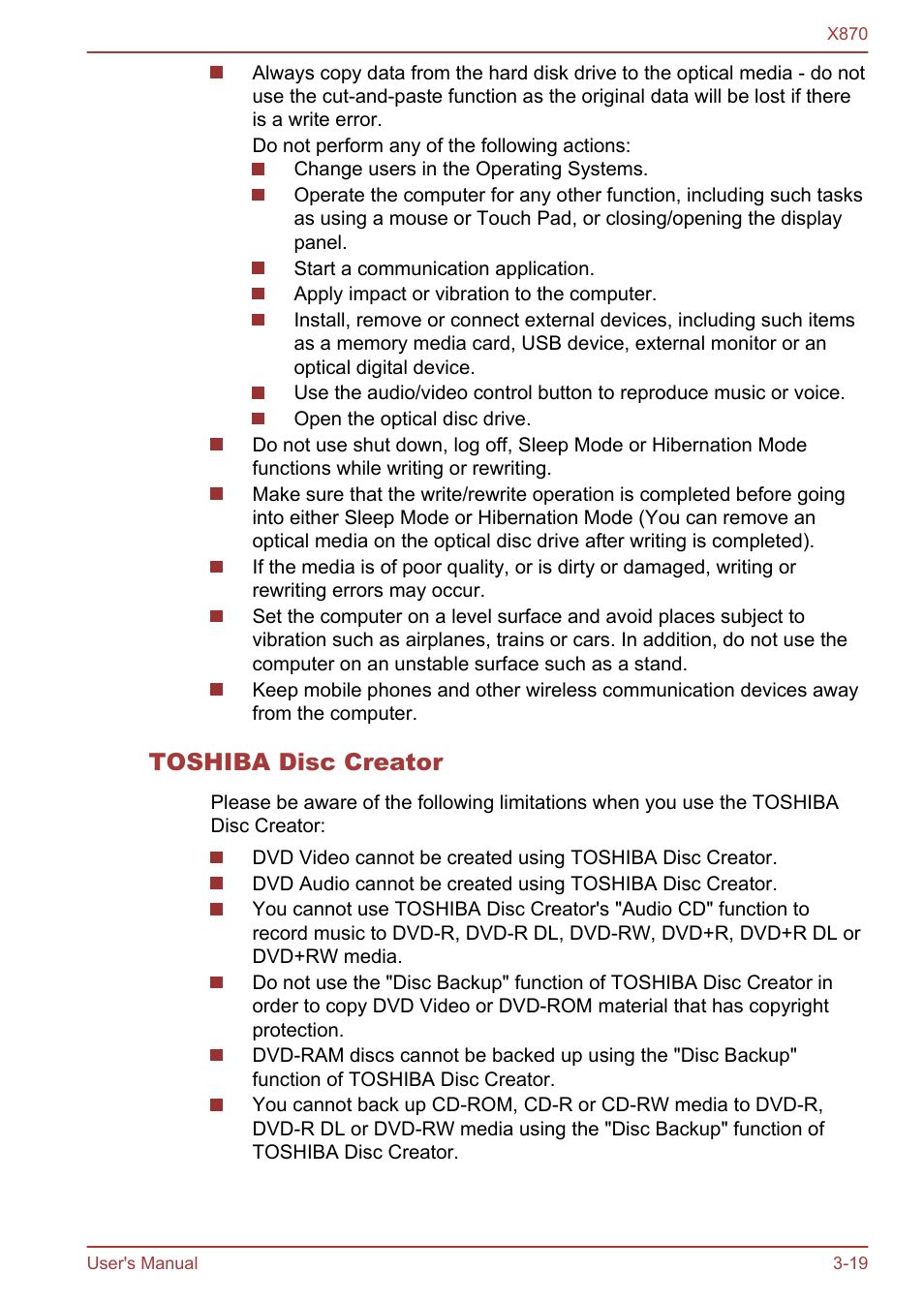 Toshiba disc creator | Toshiba Qosmio X870 User Manual | Page 60 / 164