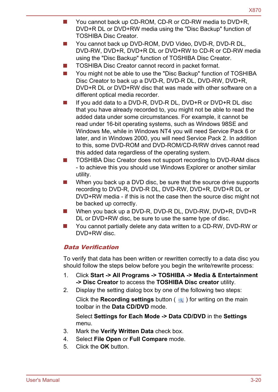 Toshiba Qosmio X870 User Manual | Page 61 / 164