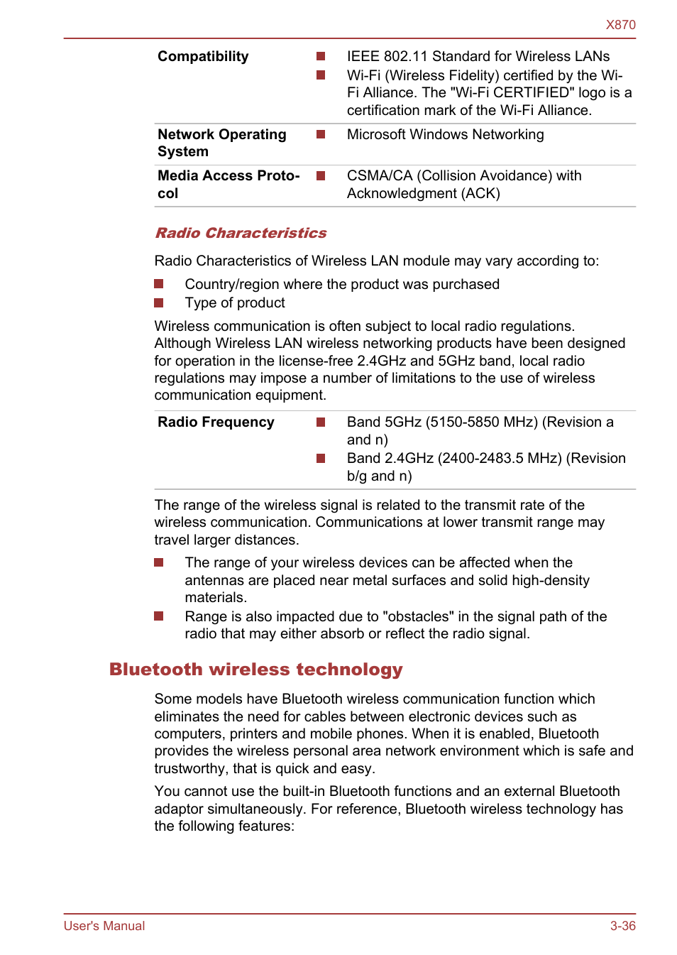 Bluetooth wireless technology | Toshiba Qosmio X870 User Manual | Page 77 / 164