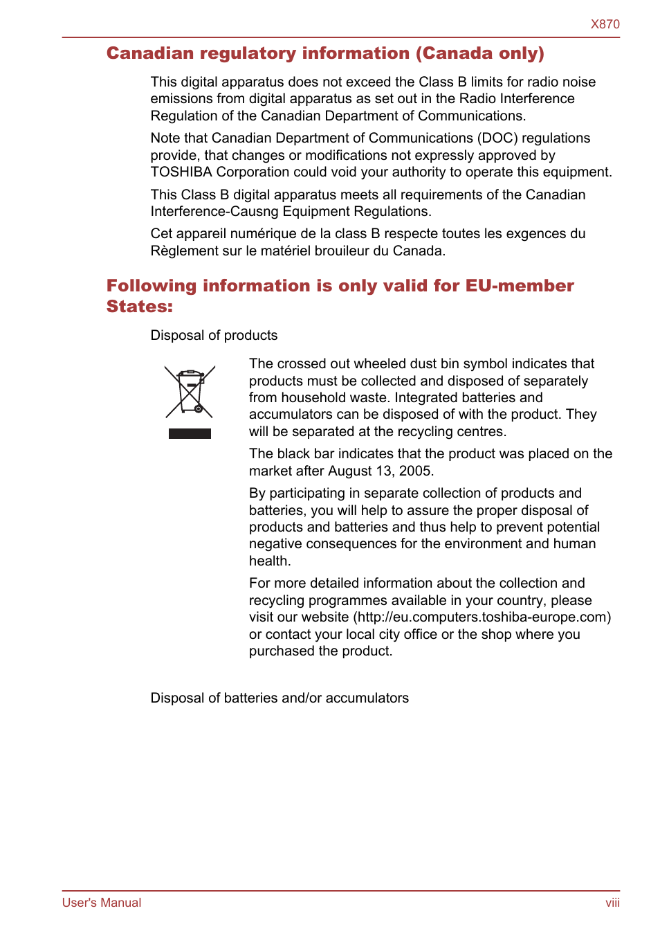 Toshiba Qosmio X870 User Manual | Page 8 / 164