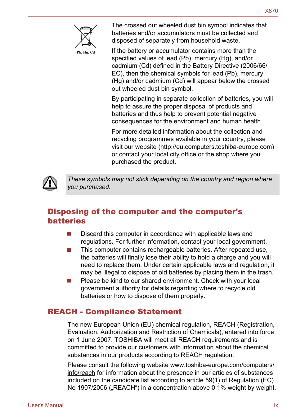 Toshiba Qosmio X870 User Manual | Page 9 / 164