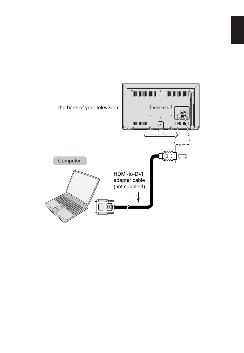 Connecting a computer | Toshiba W2333 User Manual | Page 17 / 69