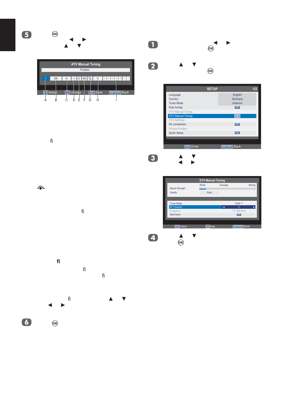 Dtv mode - antenna, English, System: speci ¿ c to certain areas | Signal class: the channel classi ¿ cation, Searching: search up and down for a signal | Toshiba W2333 User Manual | Page 26 / 69