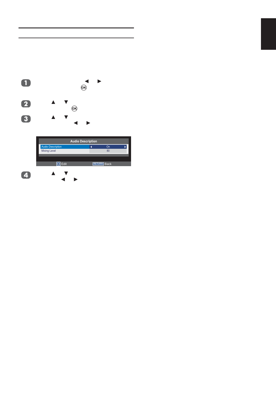 Audio description | Toshiba W2333 User Manual | Page 35 / 69