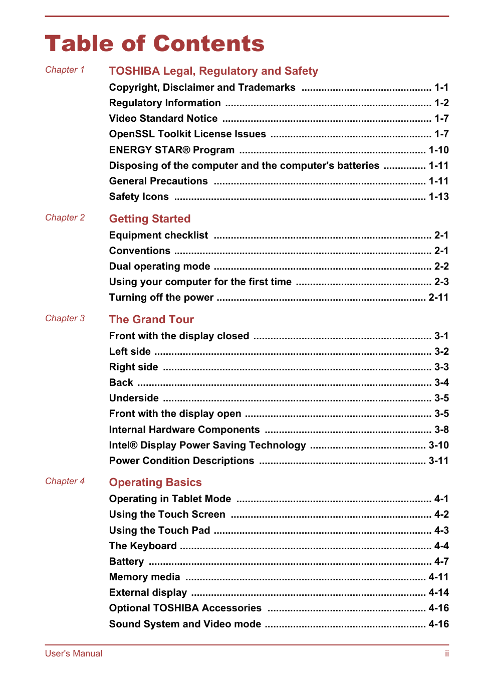 Toshiba Satellite W30T-A User Manual | Page 2 / 114