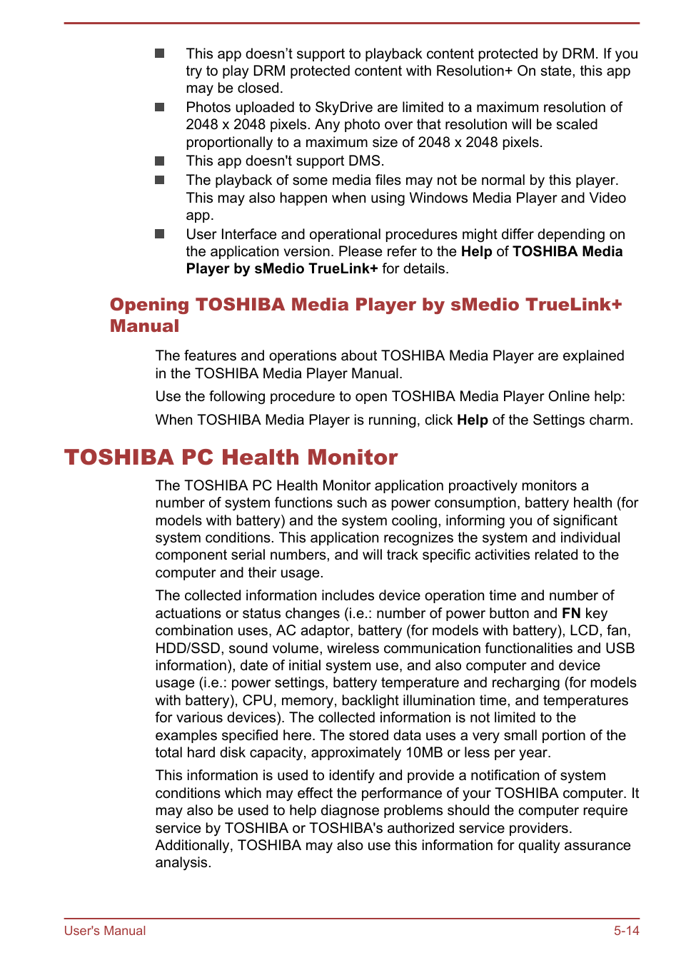 Toshiba pc health monitor, Toshiba pc health monitor -14 | Toshiba Satellite W30T-A User Manual | Page 77 / 114