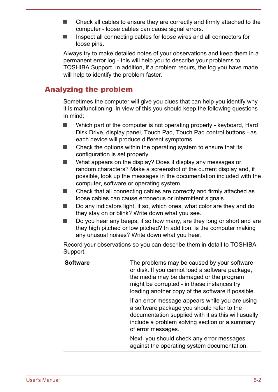 Analyzing the problem | Toshiba Satellite W30T-A User Manual | Page 85 / 114