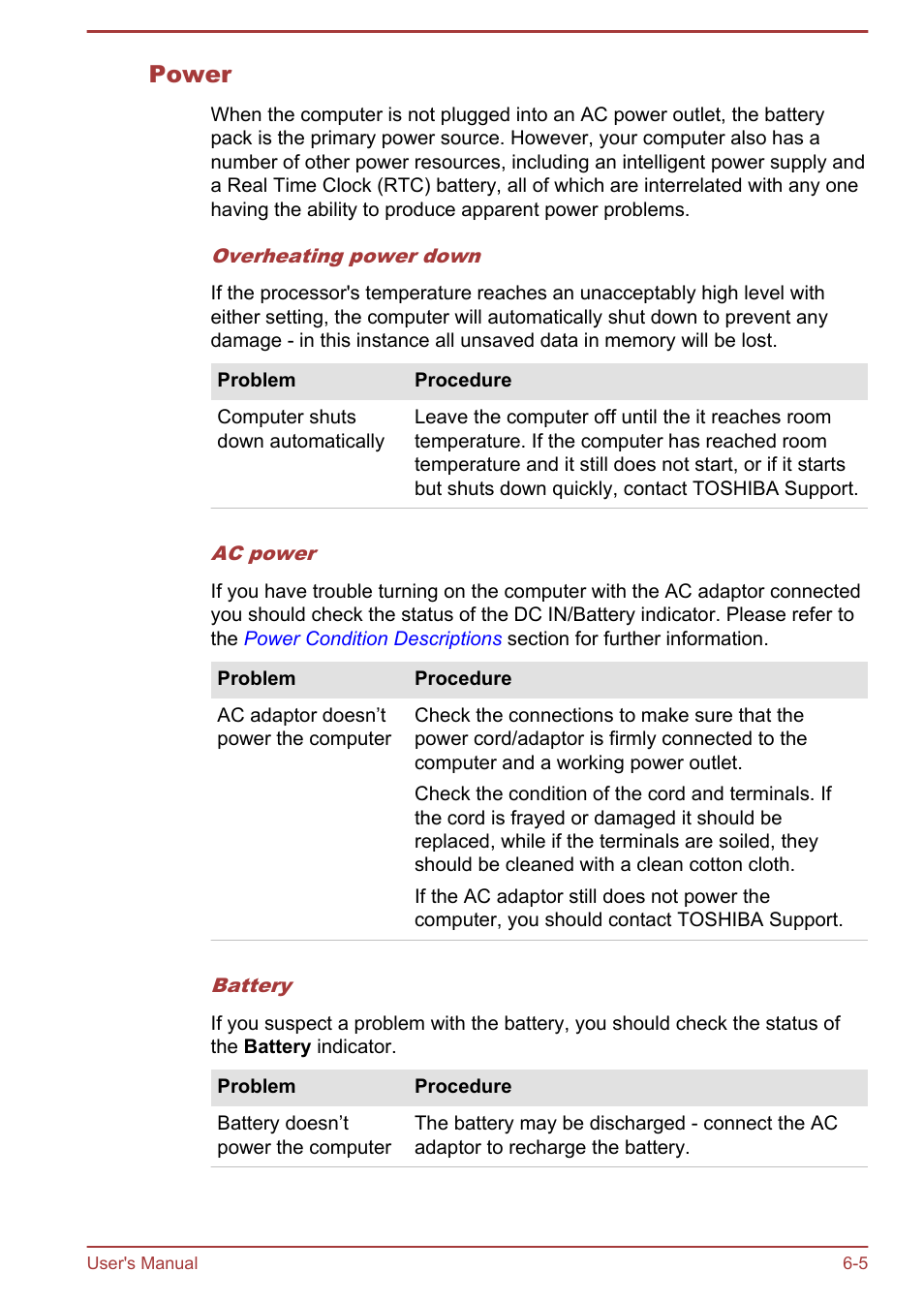 Power | Toshiba Satellite W30T-A User Manual | Page 88 / 114