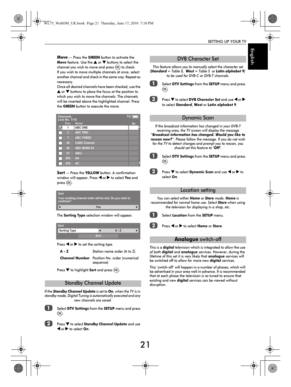 Standby channel update | Toshiba RV753 User Manual | Page 21 / 78