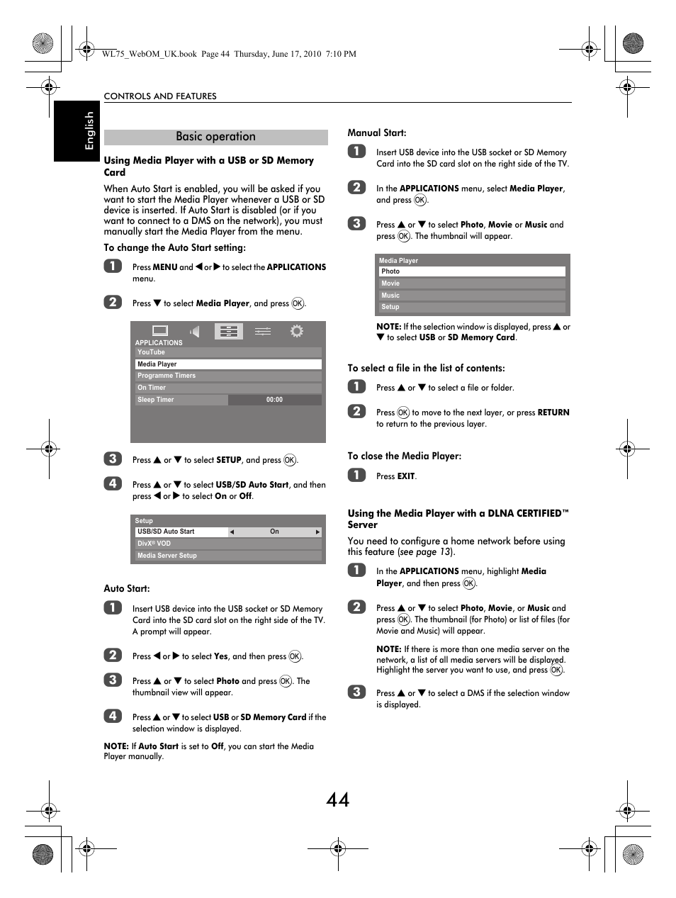 Basic operation | Toshiba RV753 User Manual | Page 44 / 78