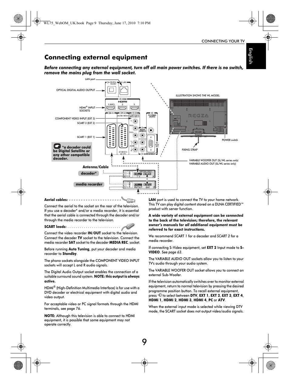 Connecting external equipment | Toshiba RV753 User Manual | Page 9 / 78