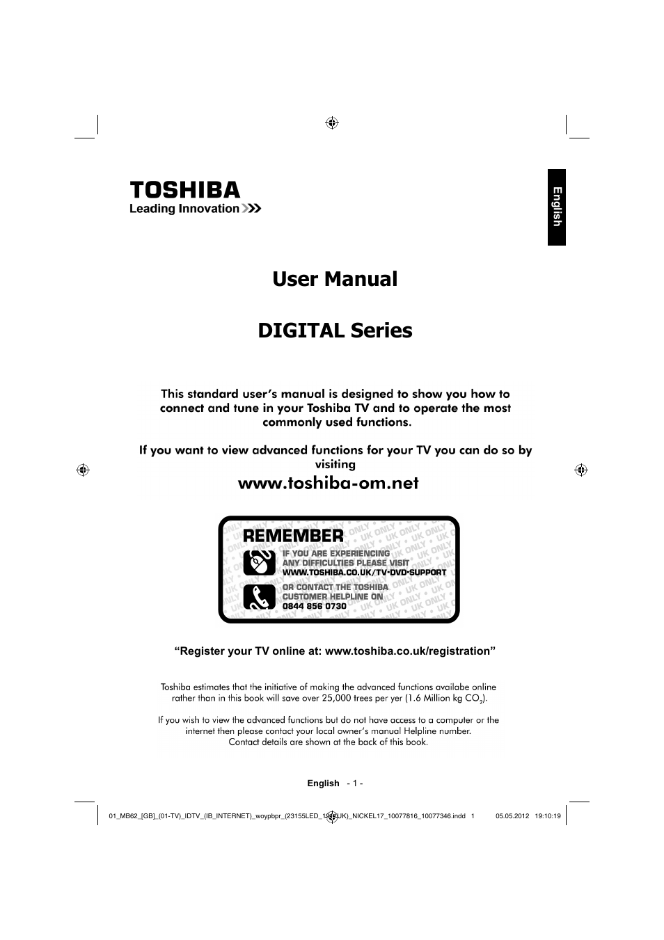 User manual digital series | Toshiba DL934 User Manual | Page 2 / 59