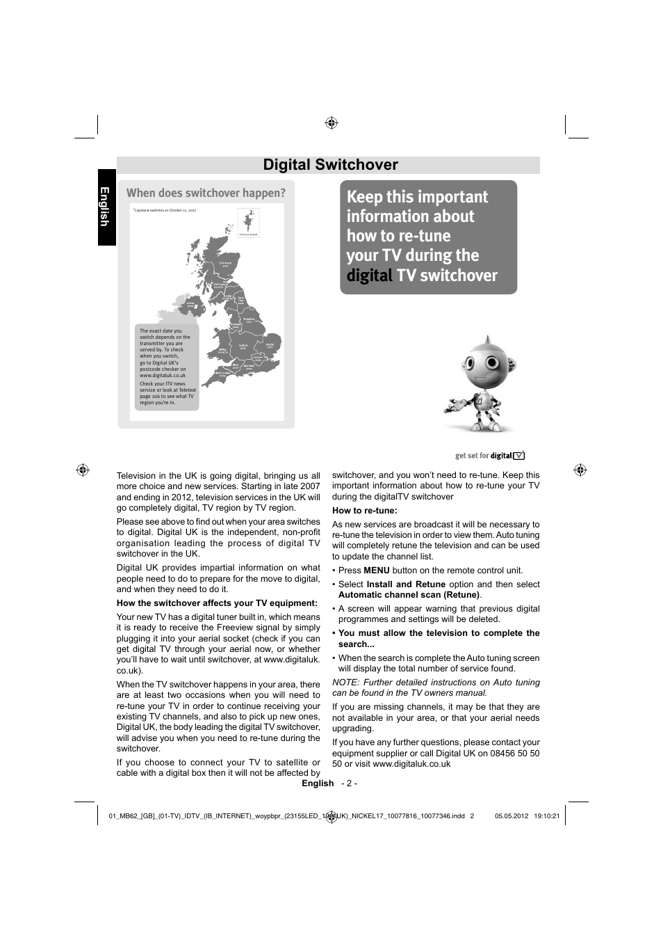 Digital switchover, 8ifoepfttxjudipwfsibqqfo | Toshiba DL934 User Manual | Page 3 / 59