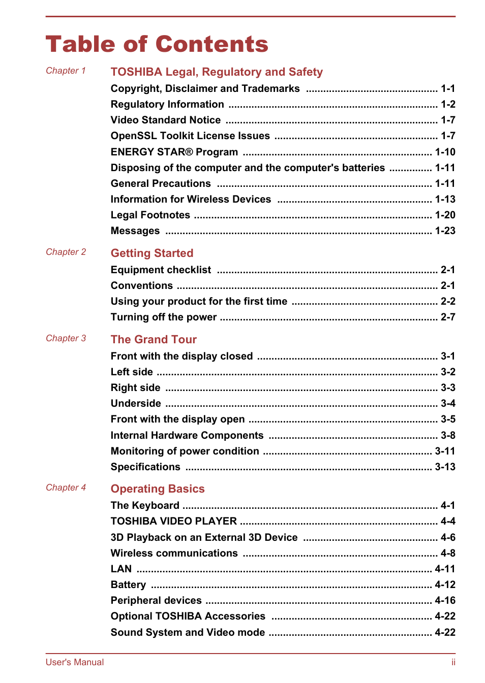 Toshiba Satellite U840W User Manual | Page 2 / 119