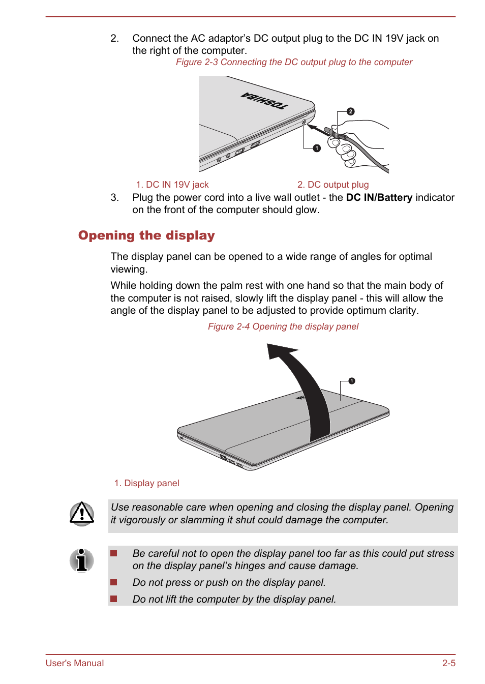 Opening the display | Toshiba Satellite U840W User Manual | Page 32 / 119