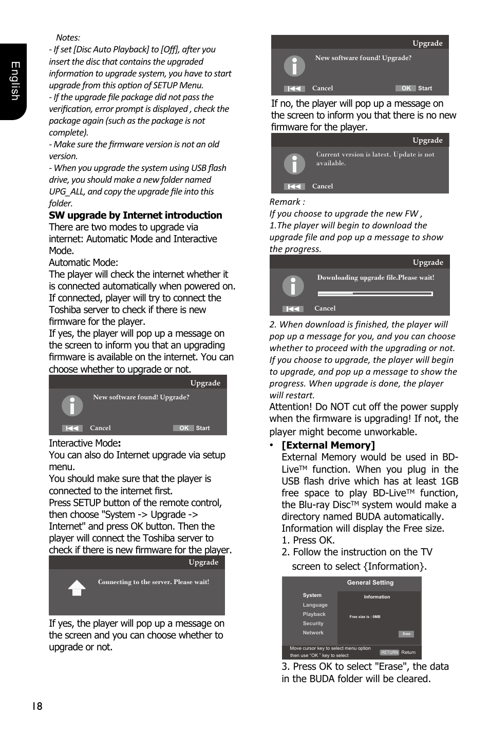 18 english | Toshiba BDX5300 User Manual | Page 18 / 49