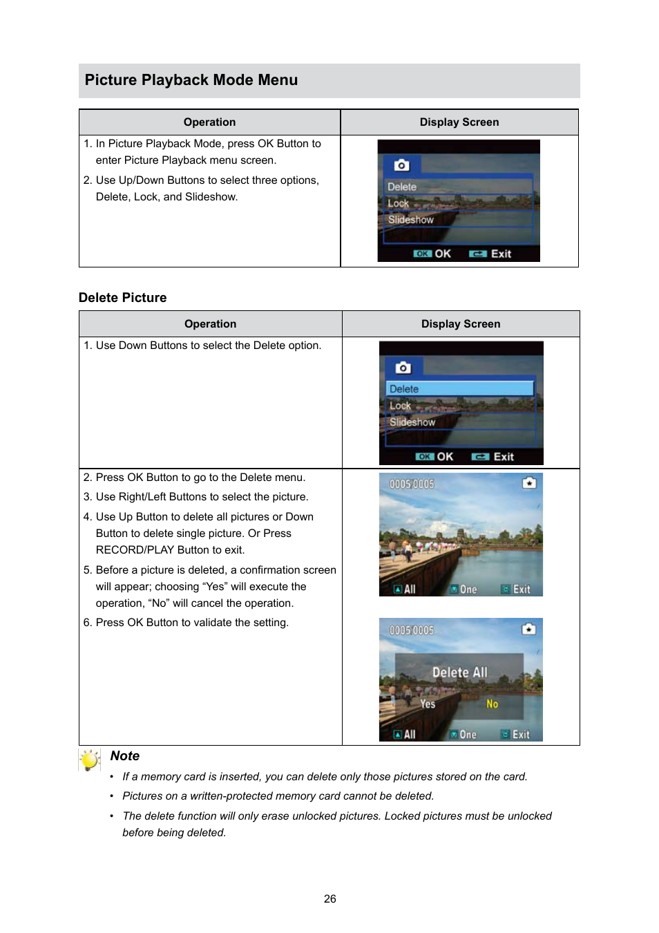 Picture playback mode menu | Toshiba Camileo S10 User Manual | Page 28 / 47