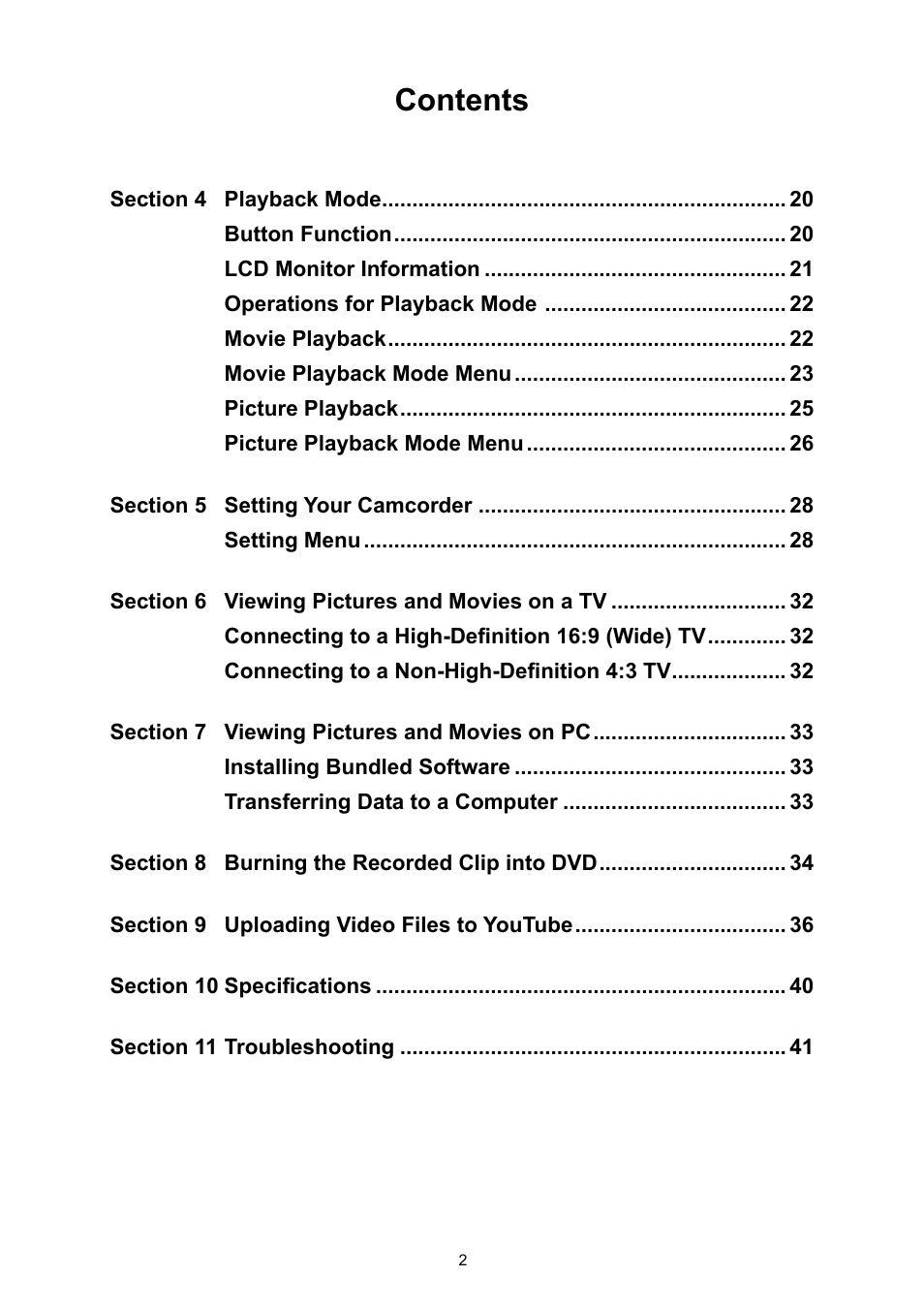 Toshiba Camileo S10 User Manual | Page 4 / 47