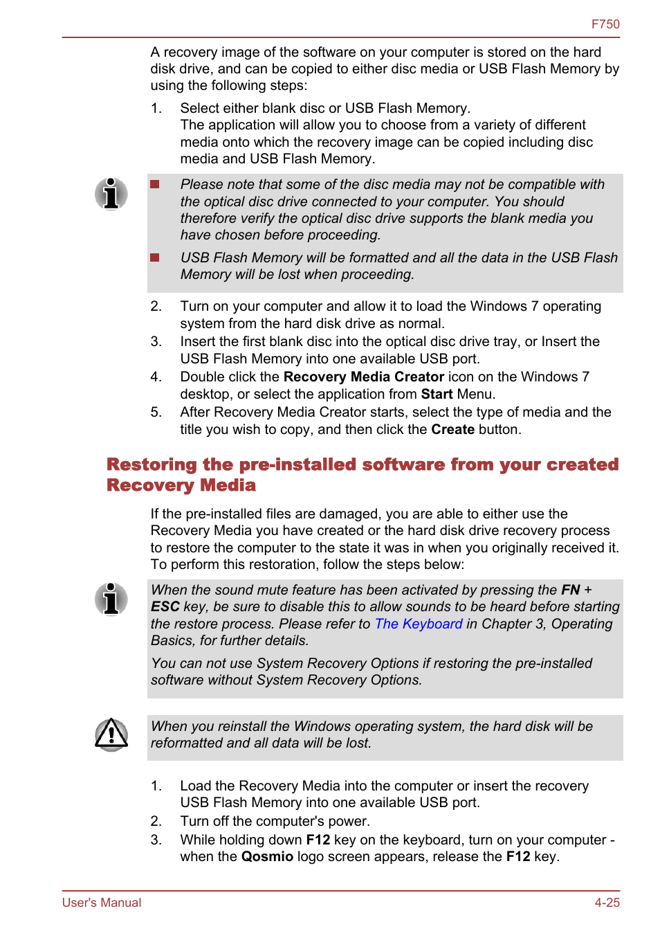 Toshiba Qosmio F750 User Manual | Page 117 / 171