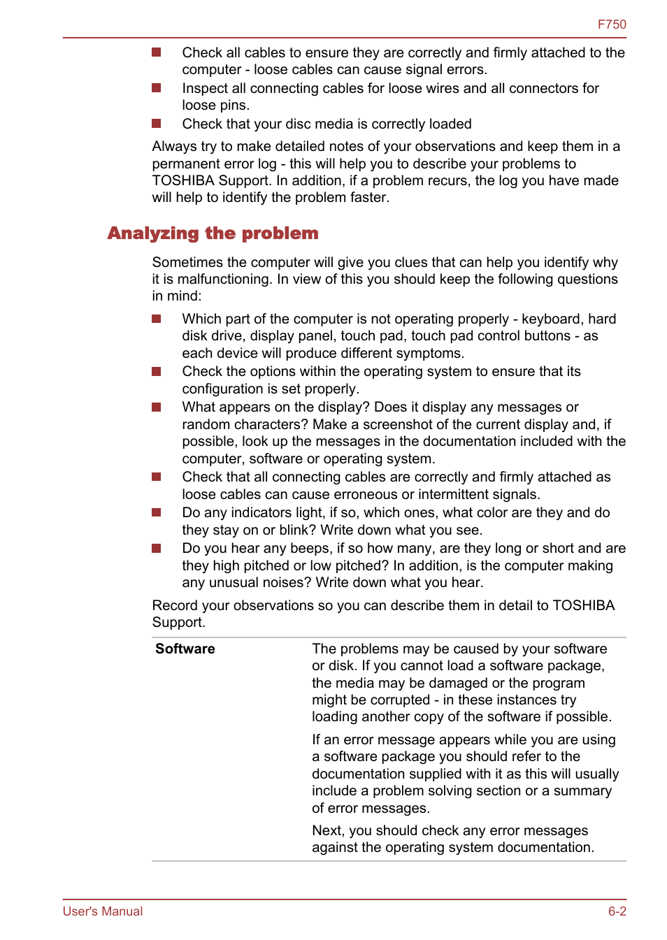 Analyzing the problem | Toshiba Qosmio F750 User Manual | Page 131 / 171