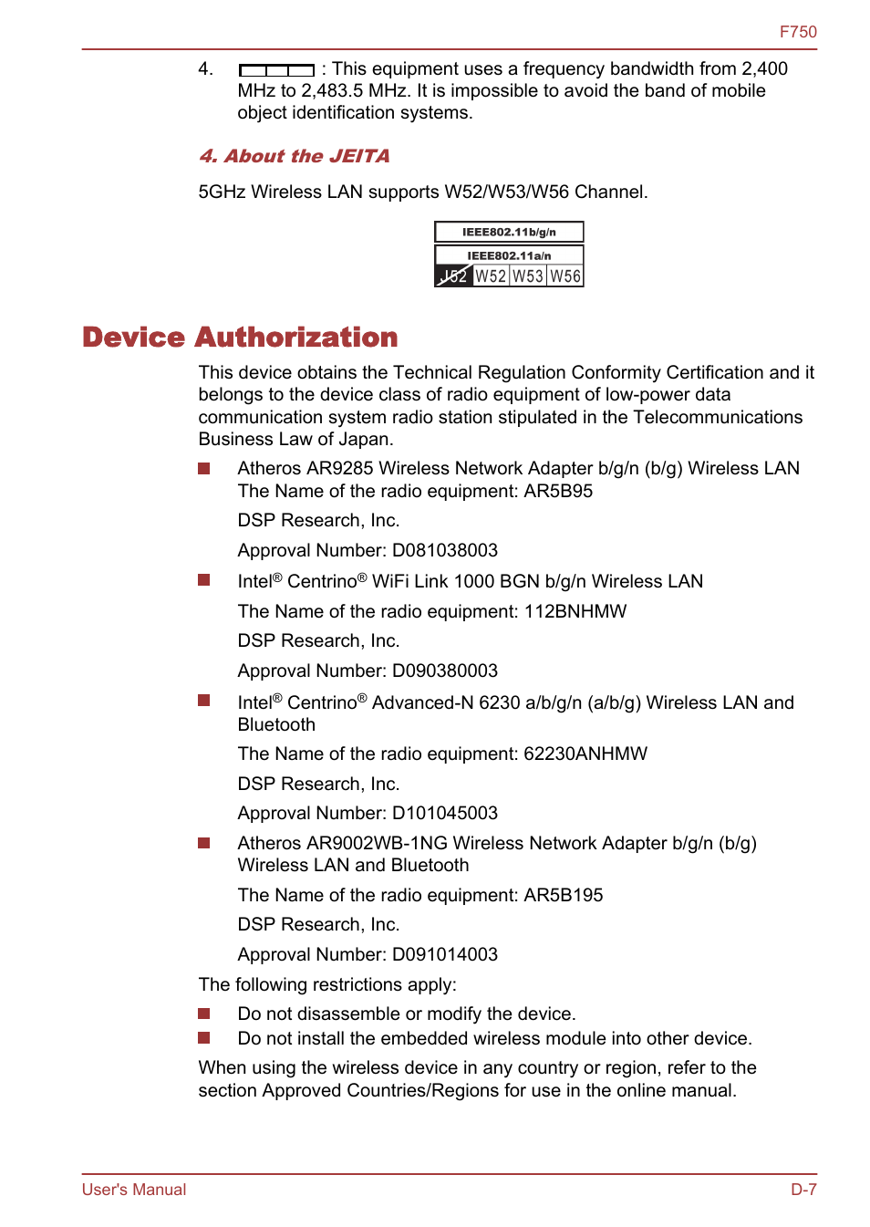 Device authorization | Toshiba Qosmio F750 User Manual | Page 161 / 171