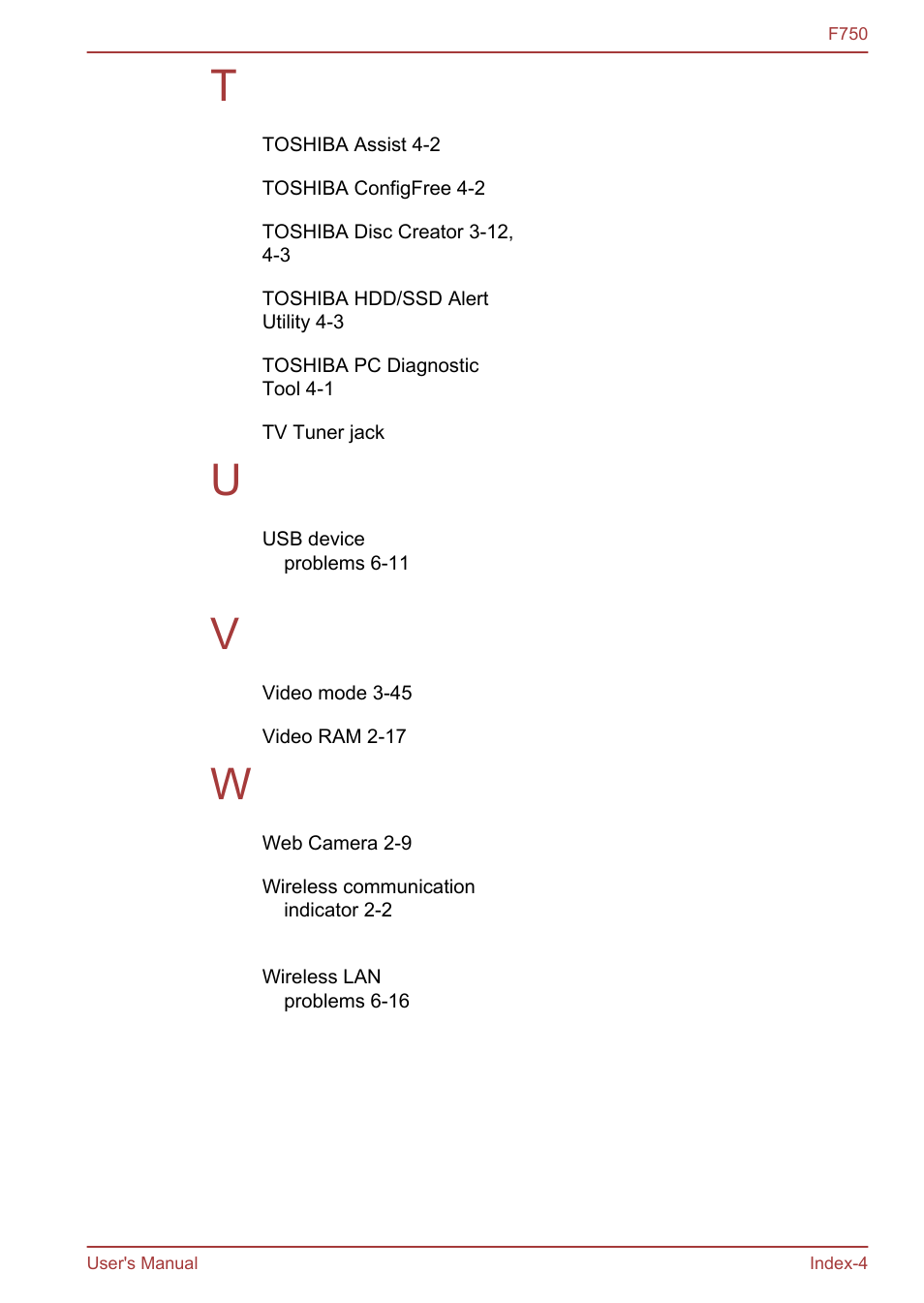 Toshiba Qosmio F750 User Manual | Page 171 / 171