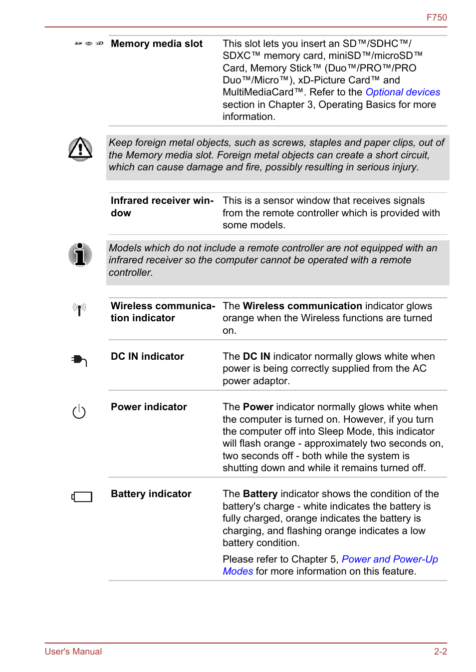 Toshiba Qosmio F750 User Manual | Page 28 / 171