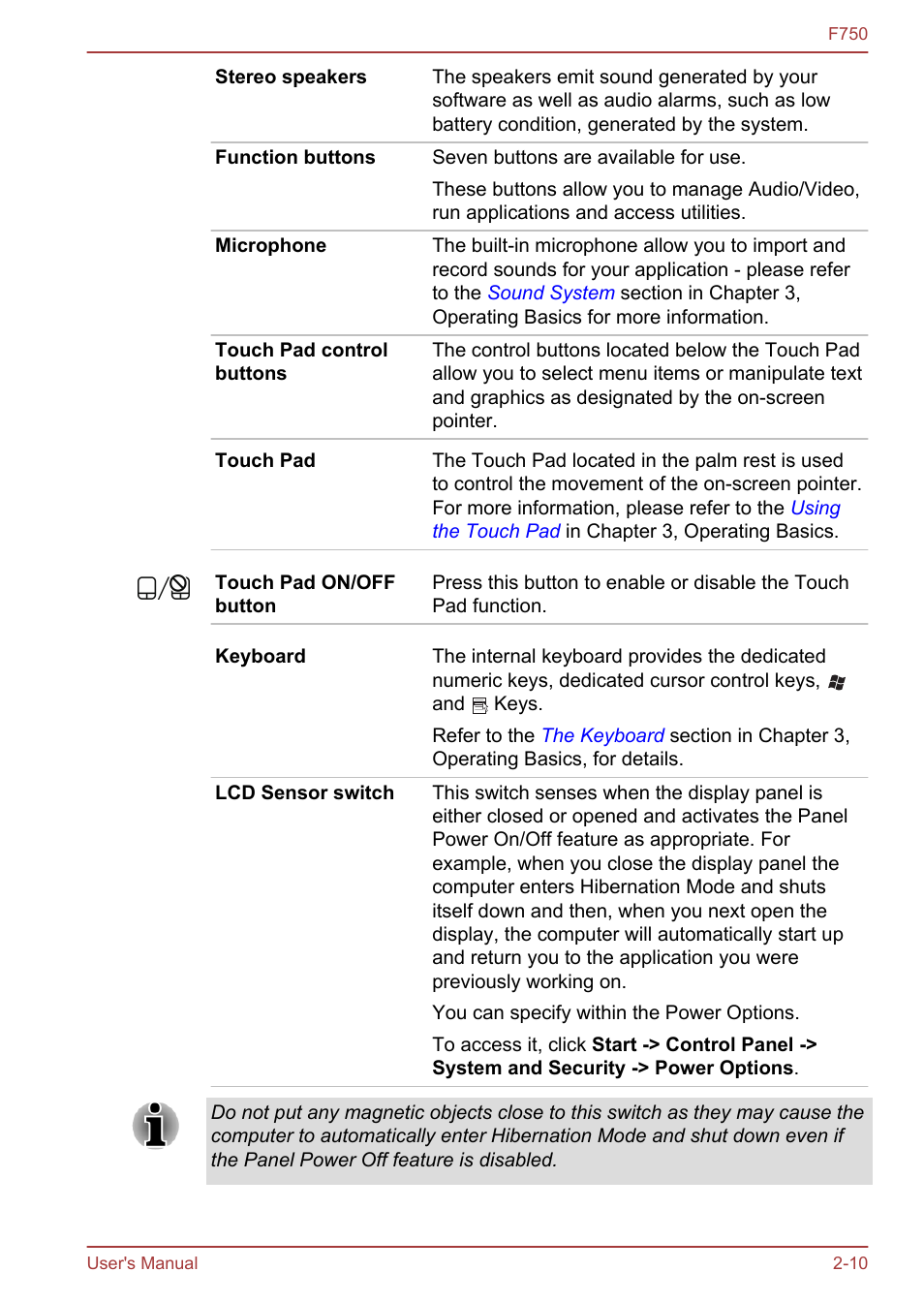 Toshiba Qosmio F750 User Manual | Page 36 / 171