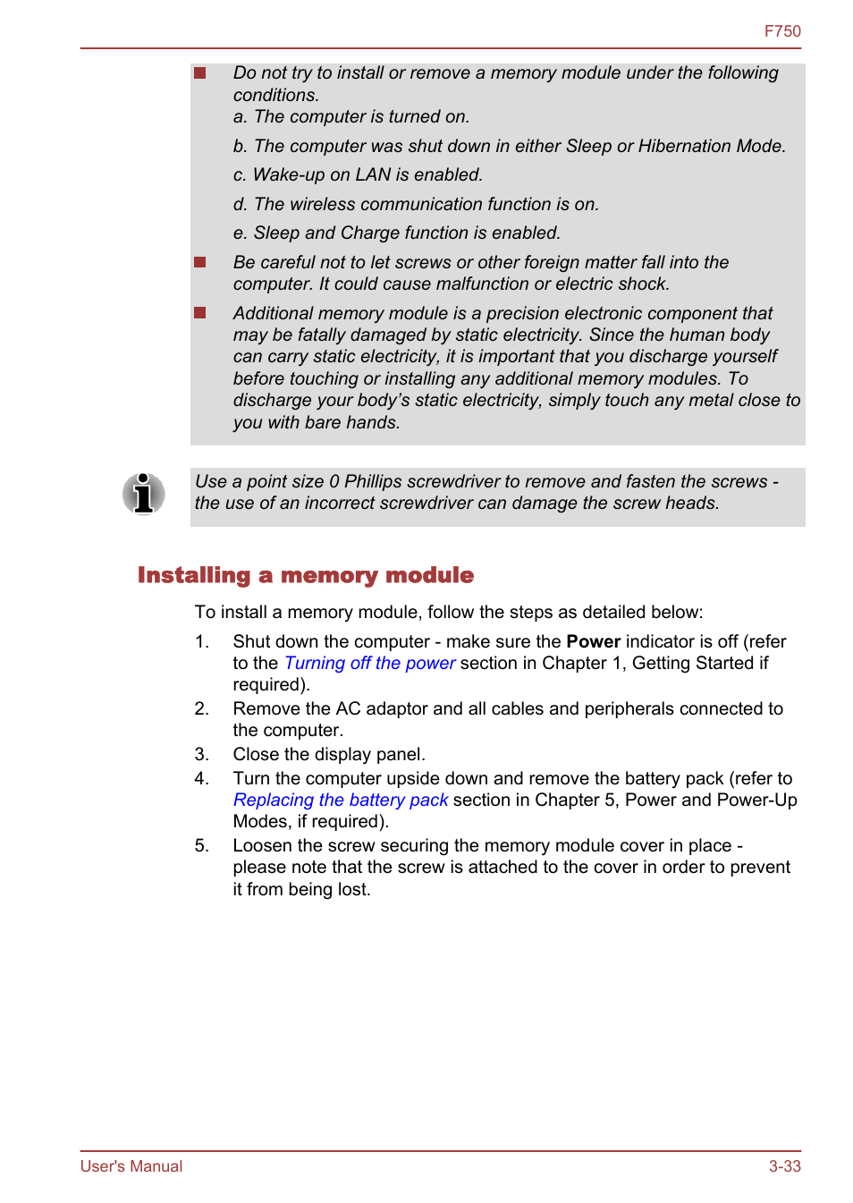 Installing a memory module | Toshiba Qosmio F750 User Manual | Page 78 / 171