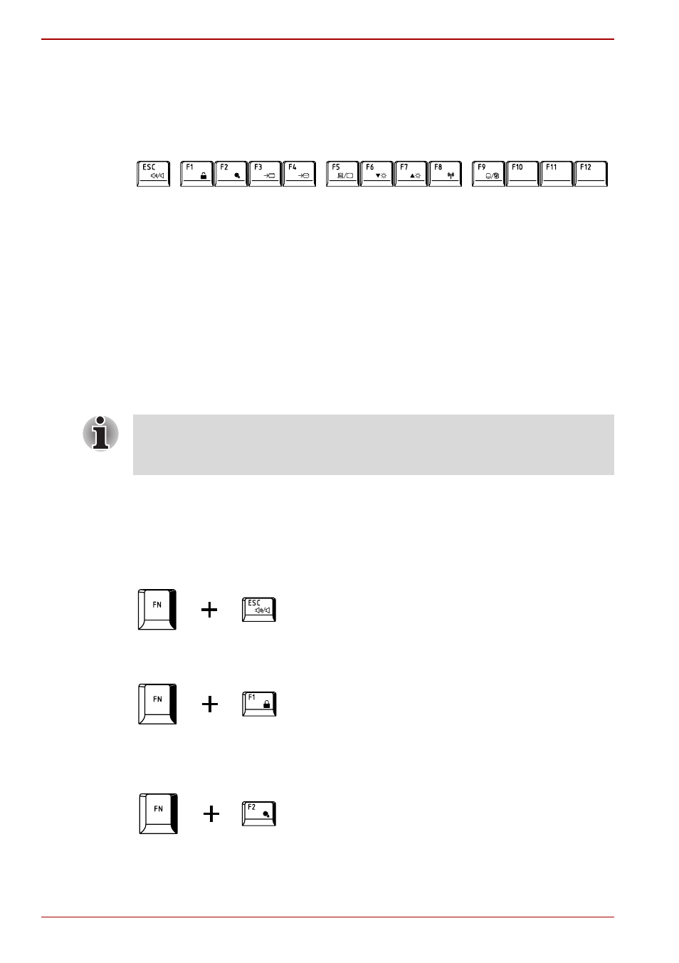 Function keys: f1 … f9, Soft keys: fn key combinations, Hot keys | Toshiba Qosmio G50 User Manual | Page 116 / 250