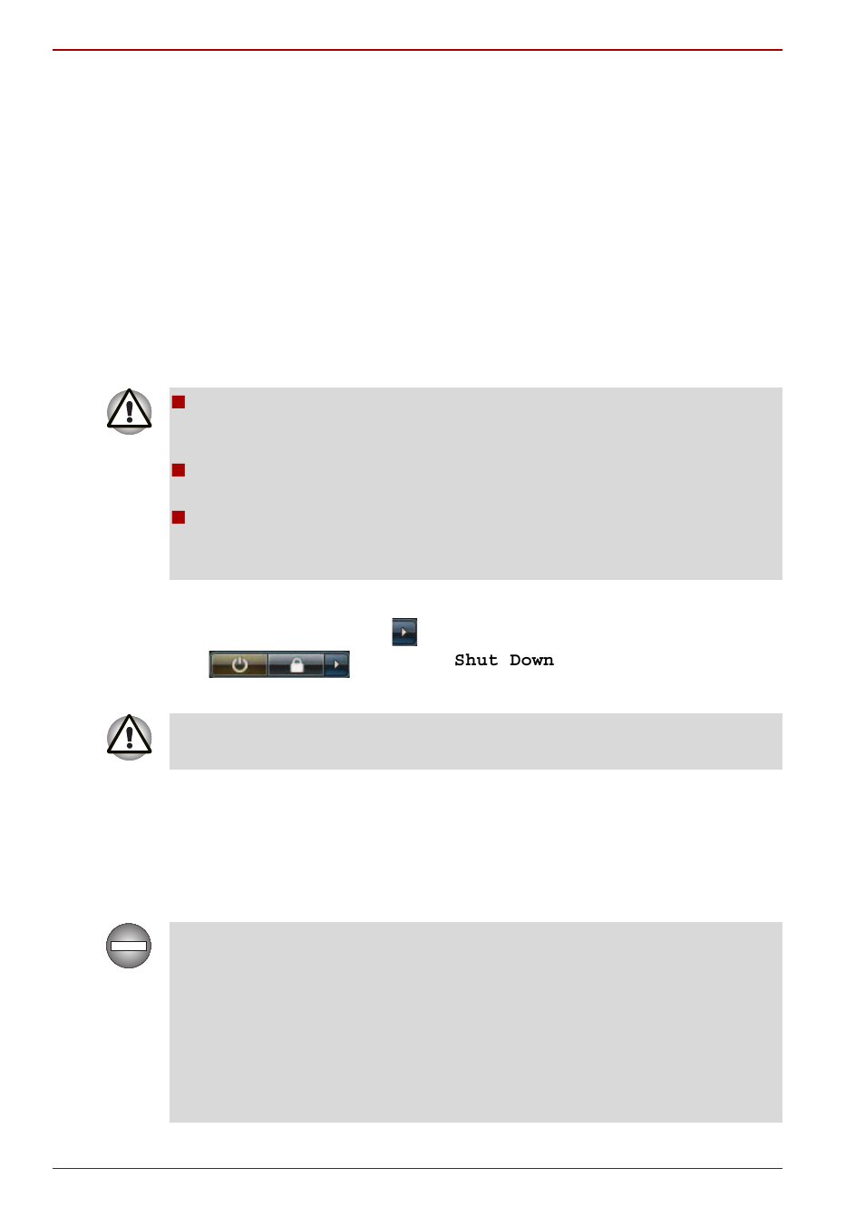 Turning off the power, Turning off the power -6, Section in | Shut down mode, Sleep mode | Toshiba Qosmio G50 User Manual | Page 62 / 250
