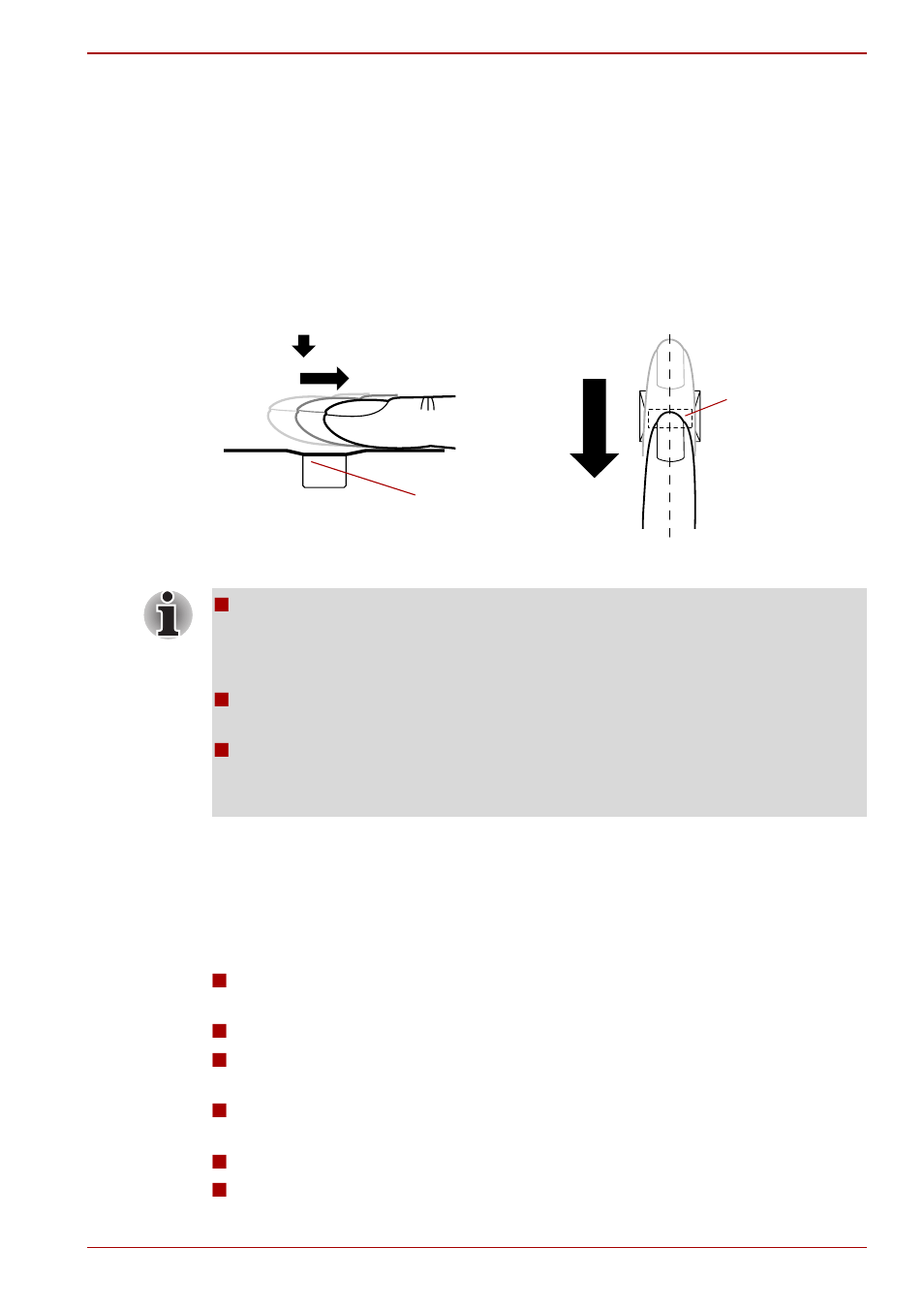 How to swipe your finger | Toshiba Qosmio G50 User Manual | Page 73 / 250