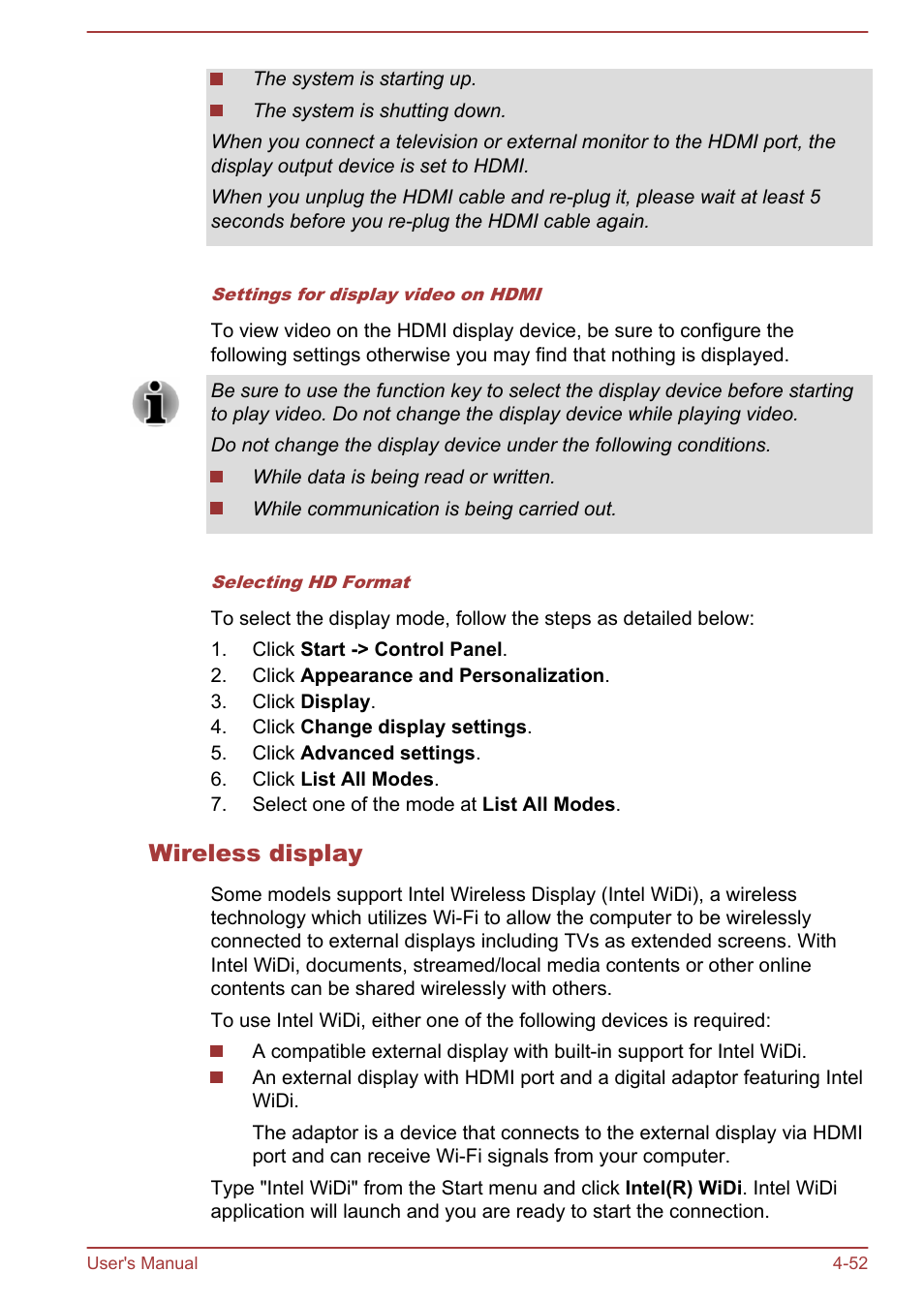 Wireless display | Toshiba Tecra W50-A User Manual | Page 102 / 166