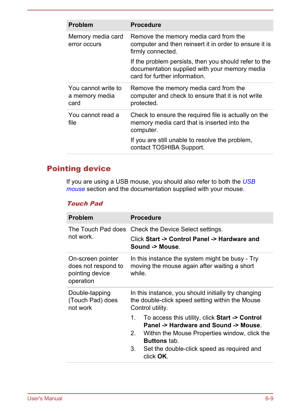 Pointing device | Toshiba Tecra W50-A User Manual | Page 137 / 166