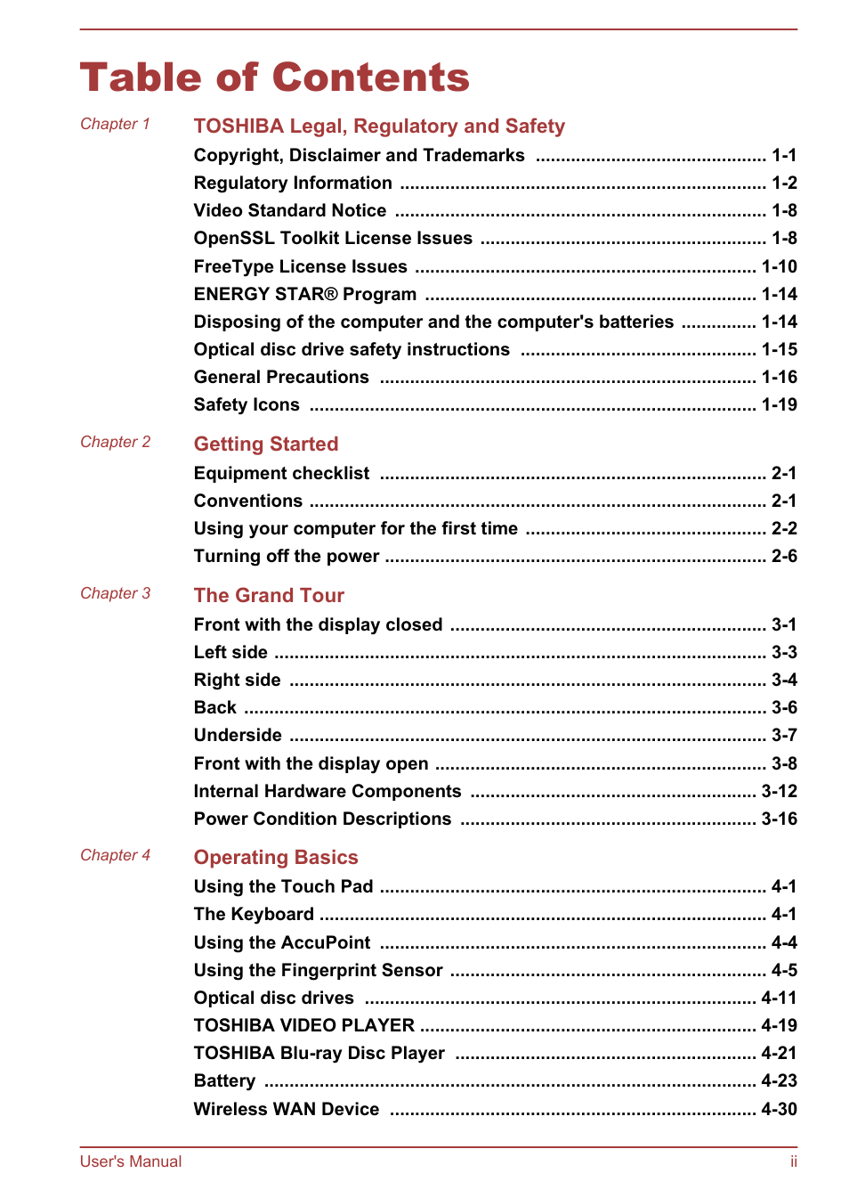 Toshiba Tecra W50-A User Manual | Page 2 / 166