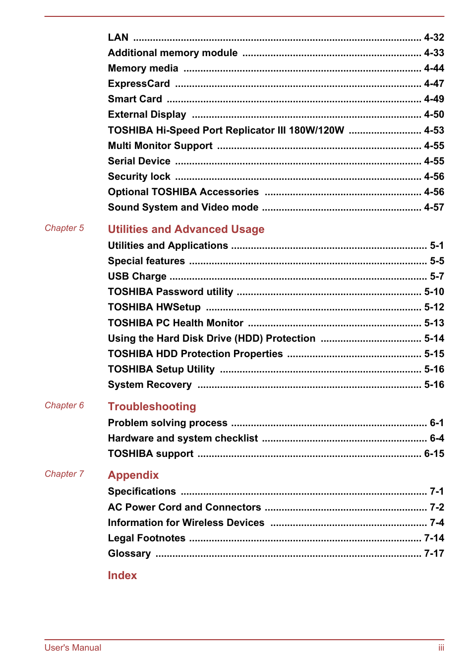 Toshiba Tecra W50-A User Manual | Page 3 / 166