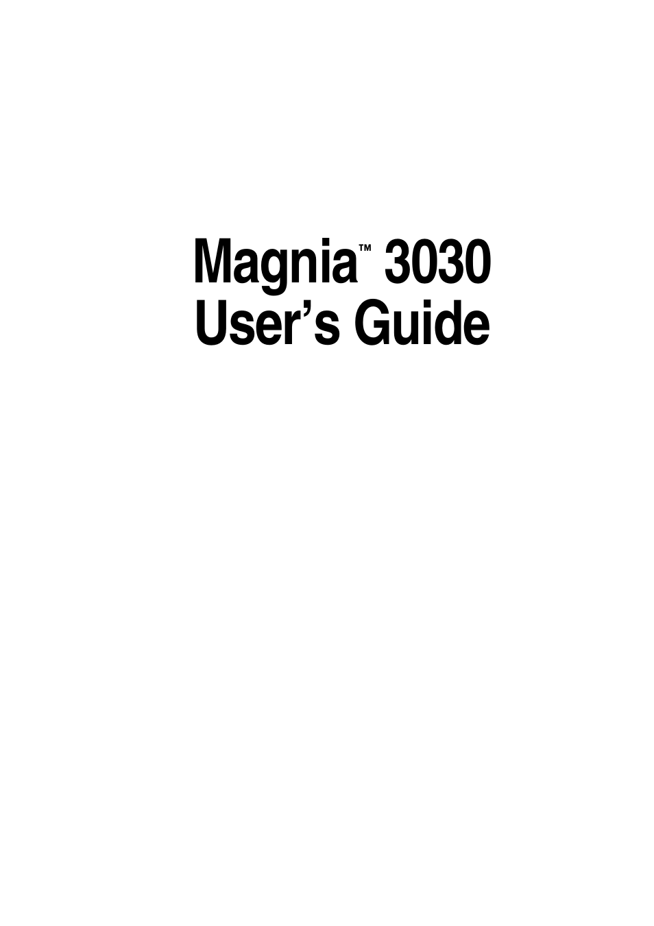 Toshiba Magnia 3030 User Manual | 244 pages