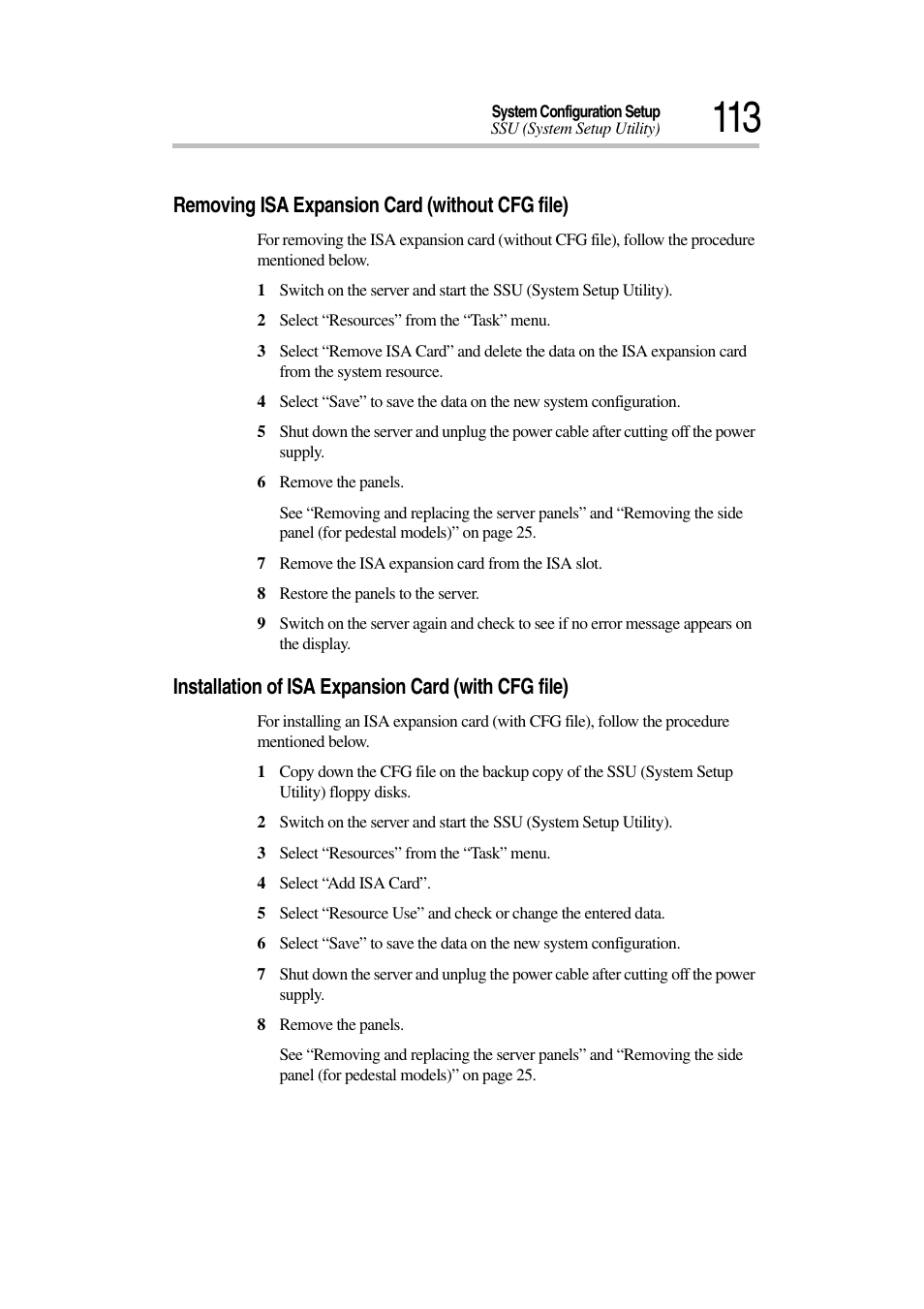 Removing isa expansion card (without cfg file), Installation of isa expansion card (with cfg file) | Toshiba Magnia 3030 User Manual | Page 131 / 244