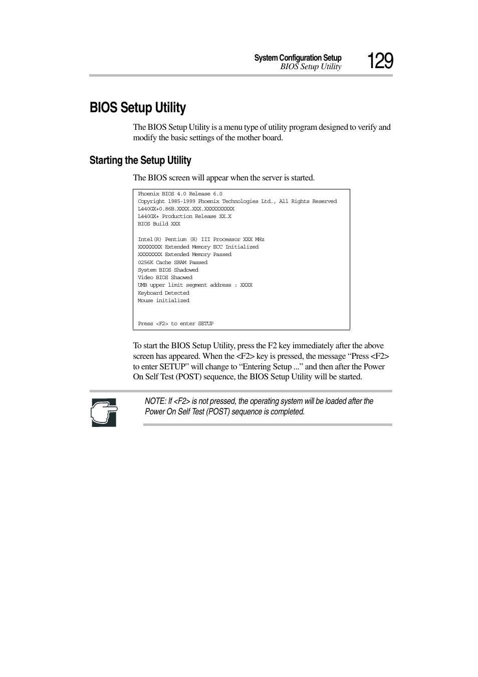 Bios setup utility, Starting the setup utility | Toshiba Magnia 3030 User Manual | Page 147 / 244