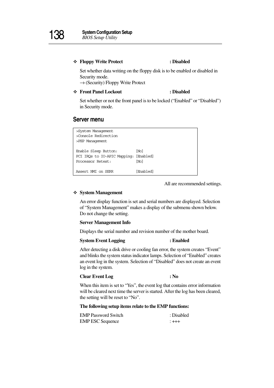 Server menu | Toshiba Magnia 3030 User Manual | Page 156 / 244